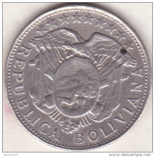 Bolivie.  50 Centavos 1901 PTS MM .  Argent . KM# 175.1 - Bolivie