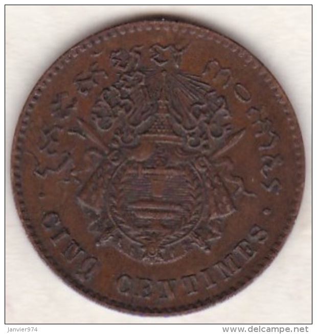 Cambodge, 5 Centimes 1860 Norodom Ier. Lec. 14. SUP/XF - Cambodge
