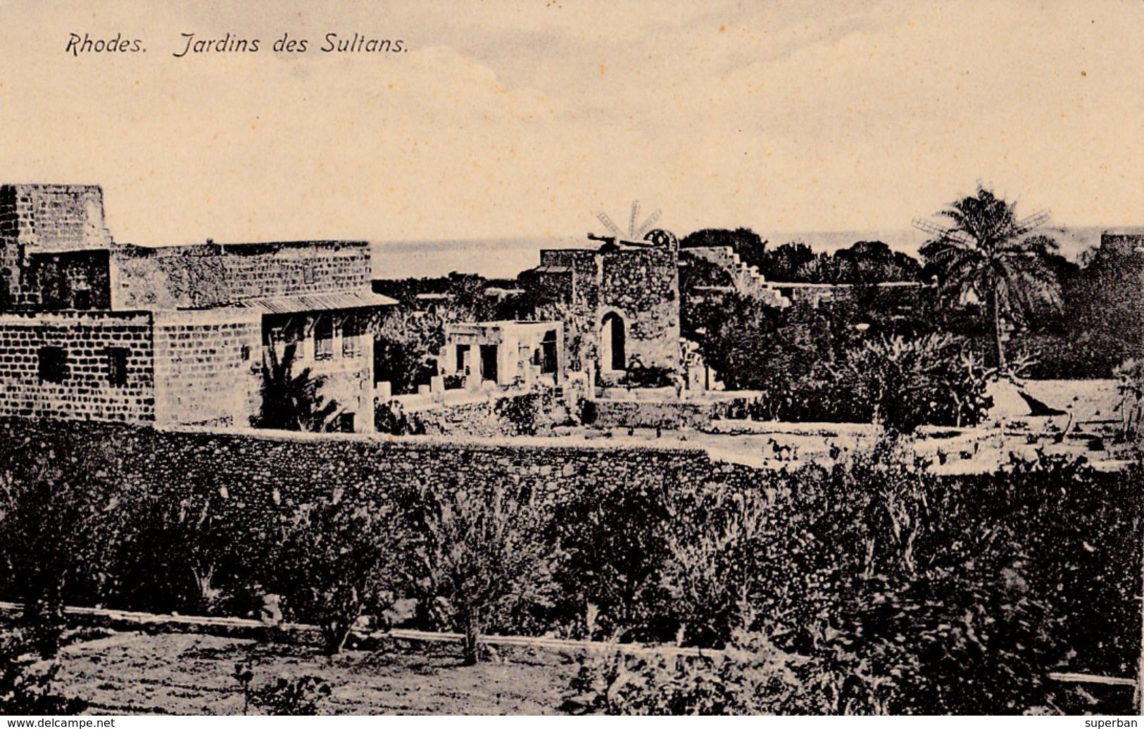 RHODES / RODOS / RODI : JARDINS Des SULTANS / SULTANS' GARDEN - ANNÉE / YEAR ~ 1910 - '15 - RARE !!! (ab275) - Grèce