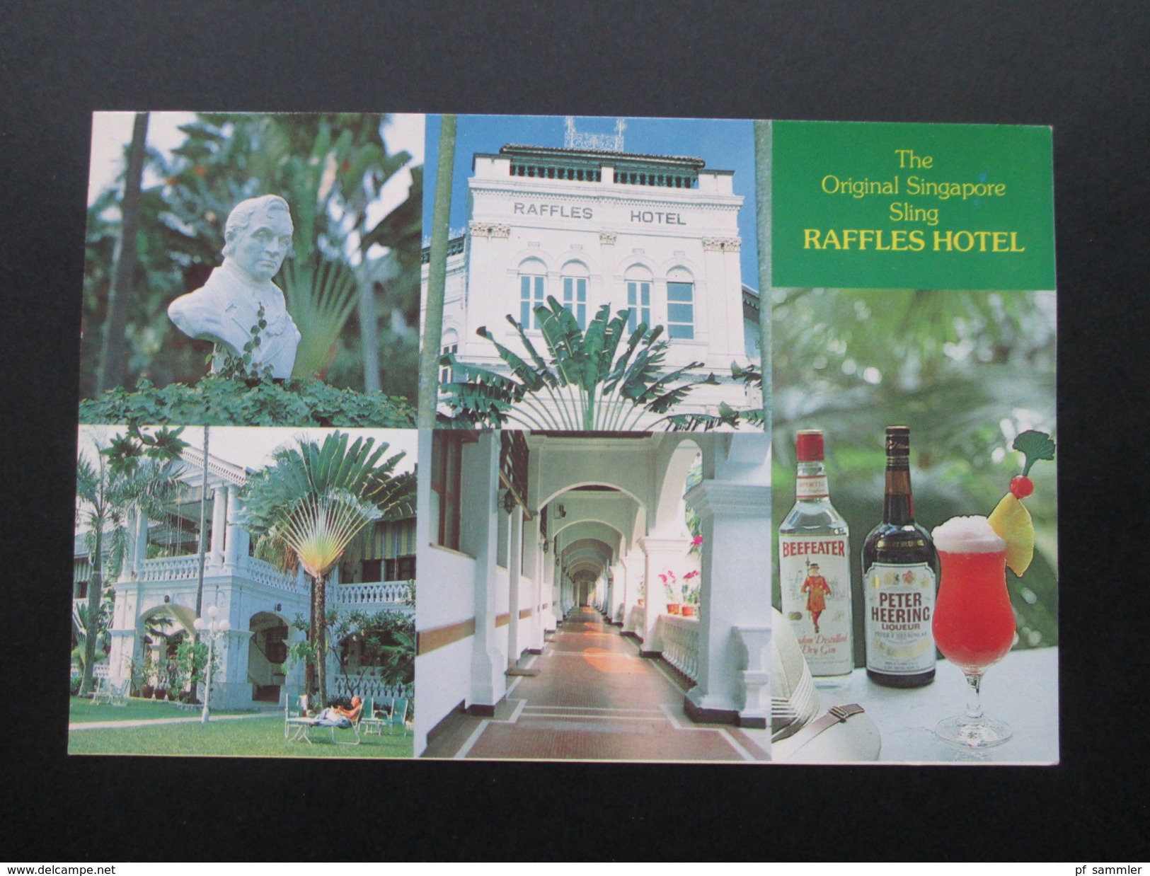 AK The Original Singapore Sling Raffles Hotels. Cocktails / Beefeater. Mehrbildkarte - Hotels & Gaststätten