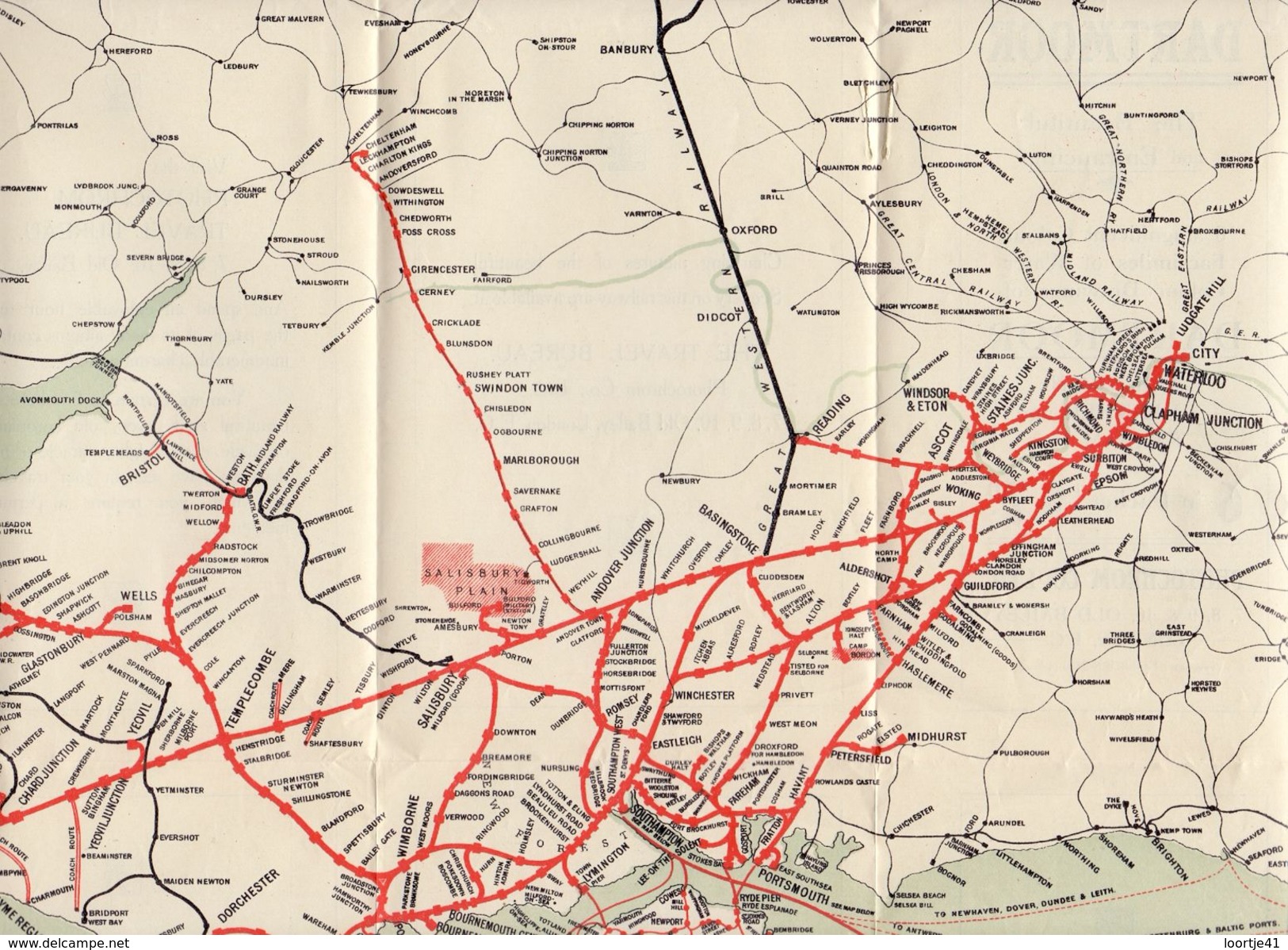 Map Kaart Carte Spoorwegen - Chemins De Fer - London & South Western Railway - - Autres & Non Classés