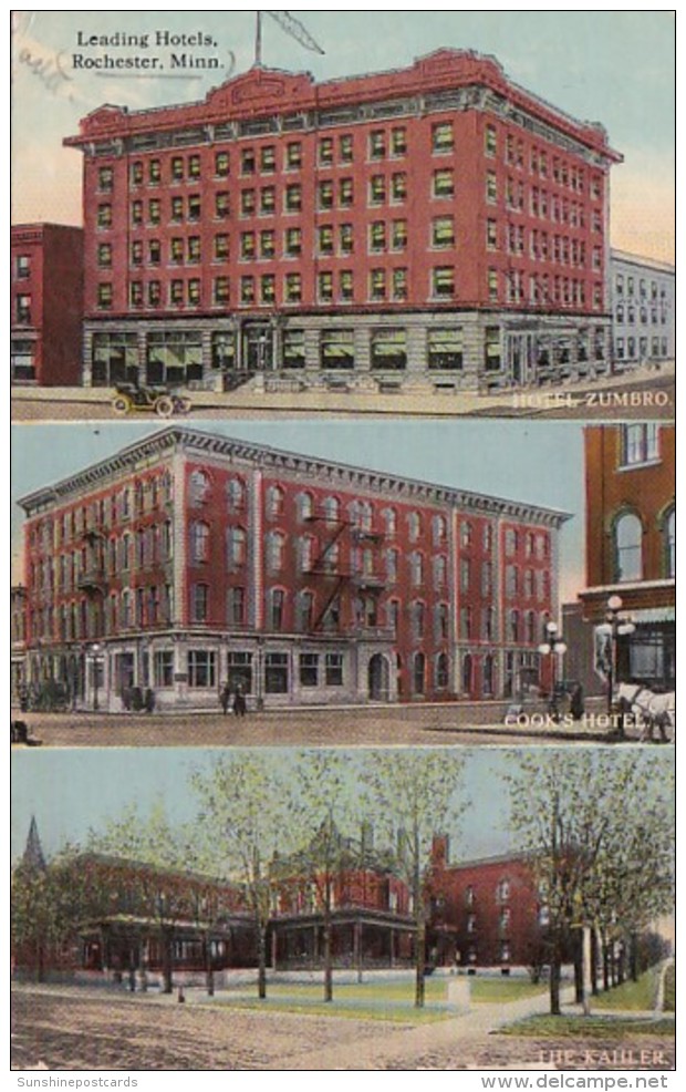 Minnesota Rochester Hotel Zumbro Cook's Hotel &amp; Hotel Kahler 1912 - Rochester