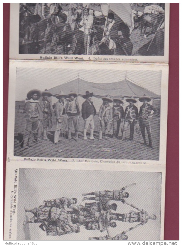 050118 SPECTACLE CIRQUE INDIEN MILITARIA COW BOY - 1er ALBUM Buffalo Bill's Wild West - 12 Cartes Sioux Cosaque Acrobate - Cirque