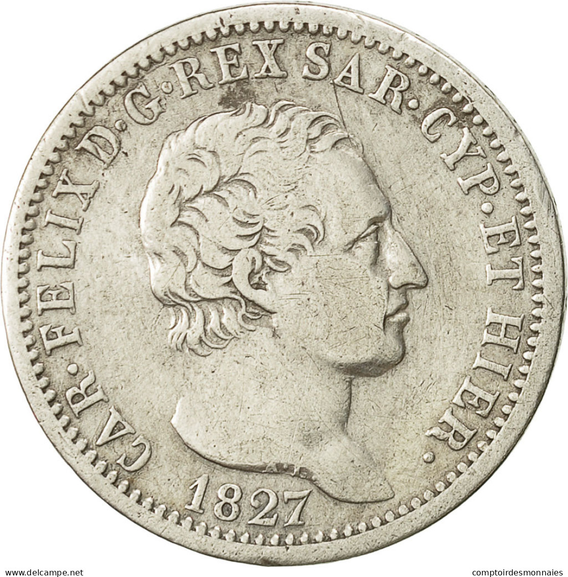 Monnaie, États Italiens, SARDINIA, Carlo Felice, Lira, 1827, Torino, TTB - Piemonte-Sardinië- Italiaanse Savoie