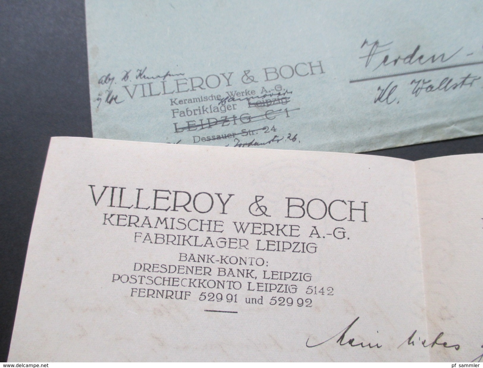 DR 1928 Firmenbrief Mit Inhalt. Villeroy & Boch Keramische Werke AG. Leipzig / Hannover. Porzellan - Briefe U. Dokumente