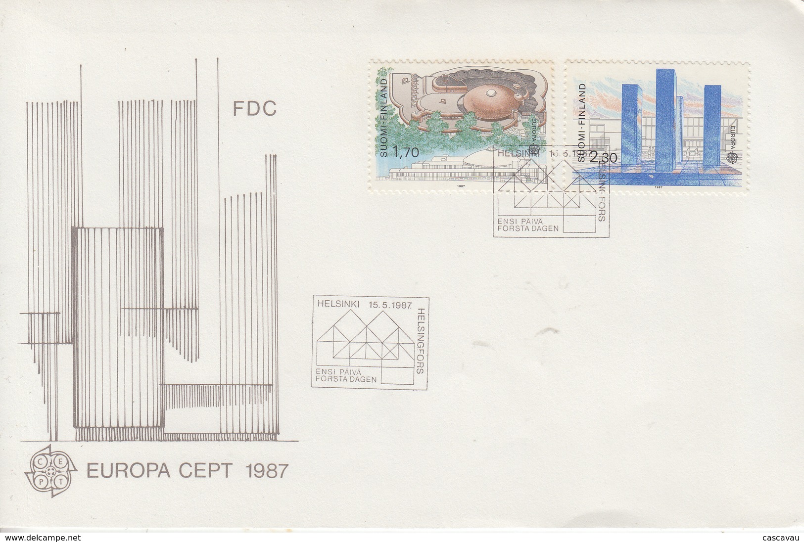 Enveloppe   FDC  1er  Jour   FINLANDE   Paire    EUROPA    1987 - 1987