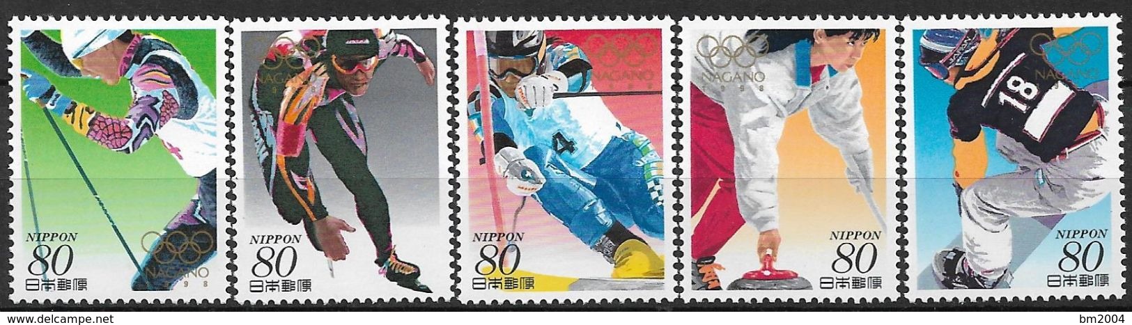 1998 Japan Mi. 2519-28 **MNH  Olympische Winterspiele, Nagano: Flora Und Sportdisziplinen - Unused Stamps