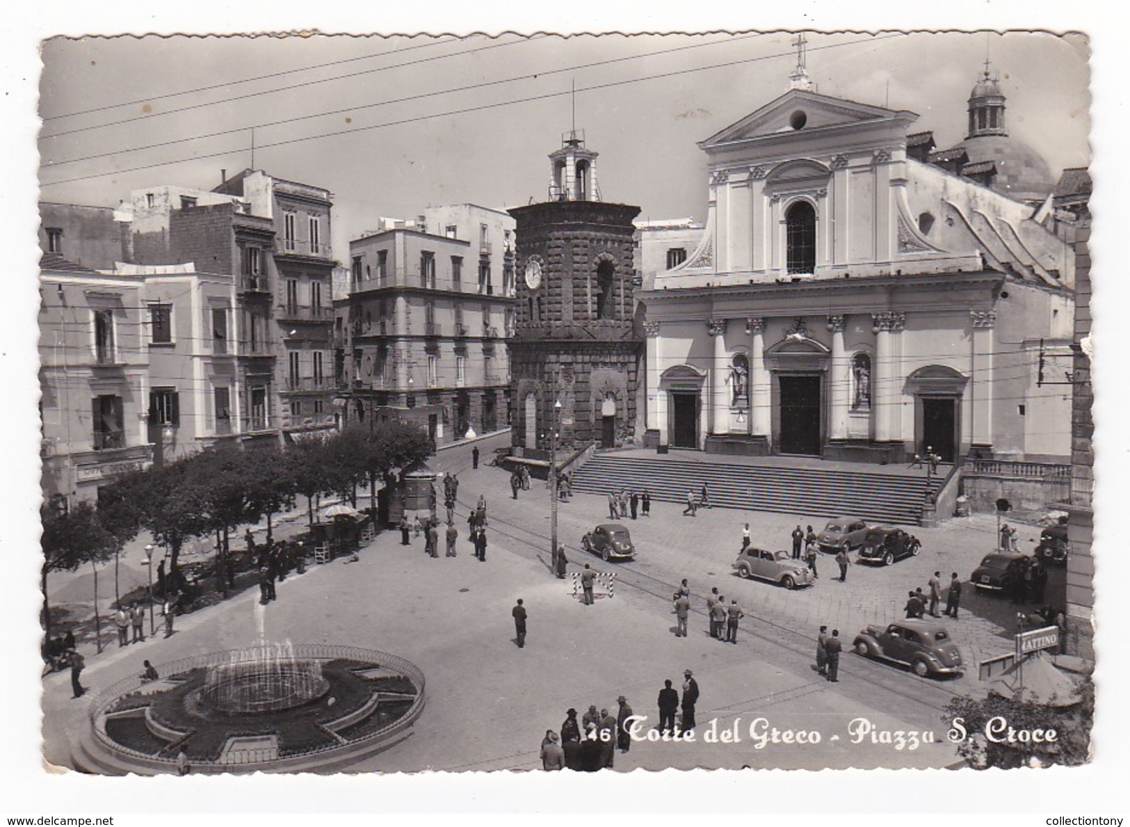 TORRE DEL GRECO - Piazza S. Croce - Formato Grande Viaggiata 1957 - Torre Del Greco