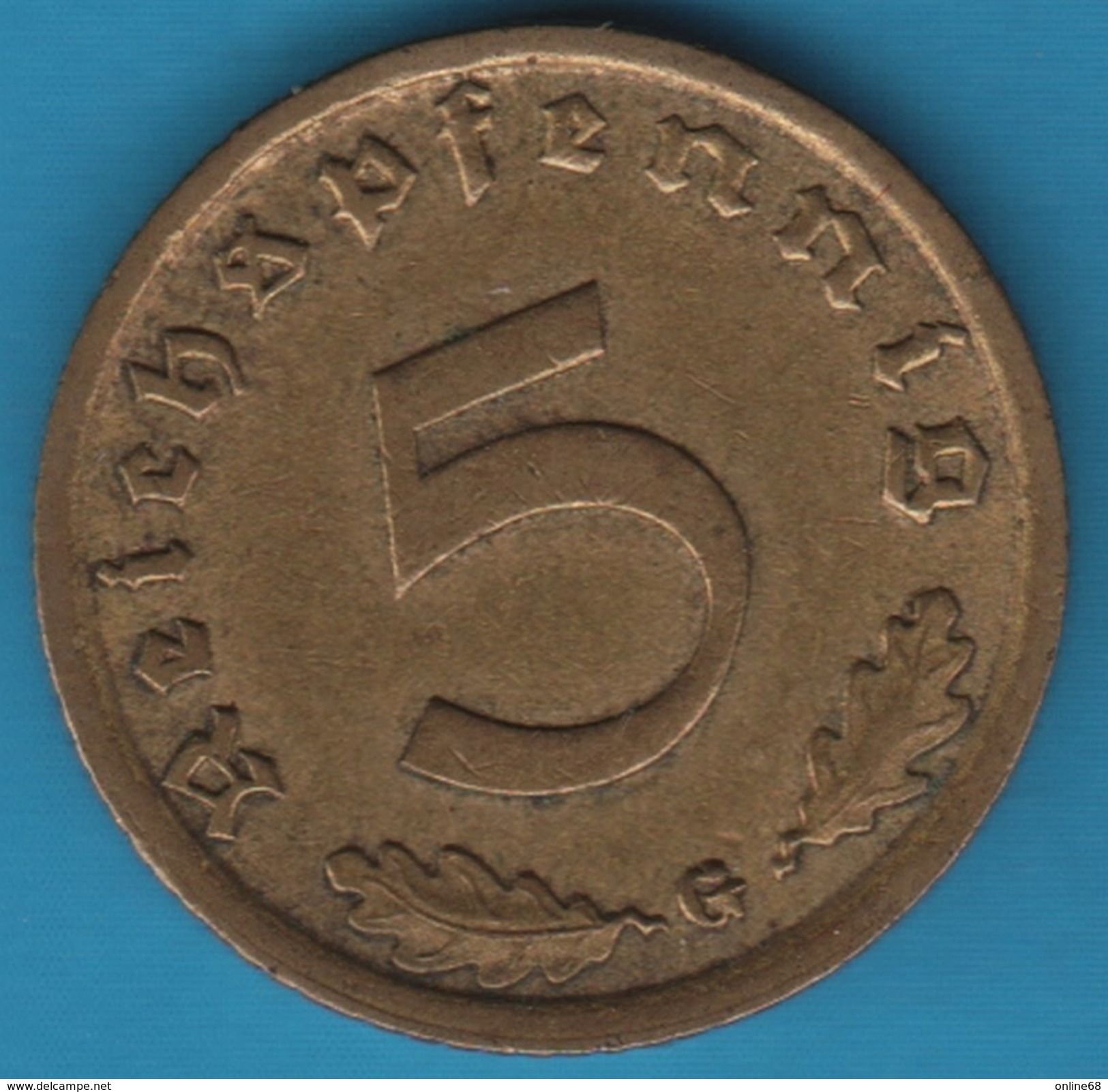 DEUTSCHES REICH 5 REICHSPFENNIG 1938 G KM# 91 (svastika) - 5 Reichspfennig