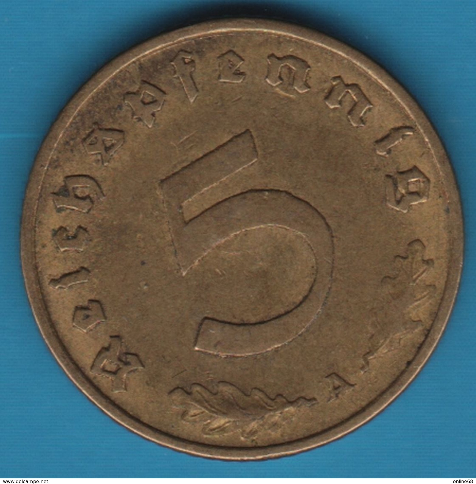 DEUTSCHES REICH 5 REICHSPFENNIG 1939 A KM# 91 (svastika) - 5 Reichspfennig