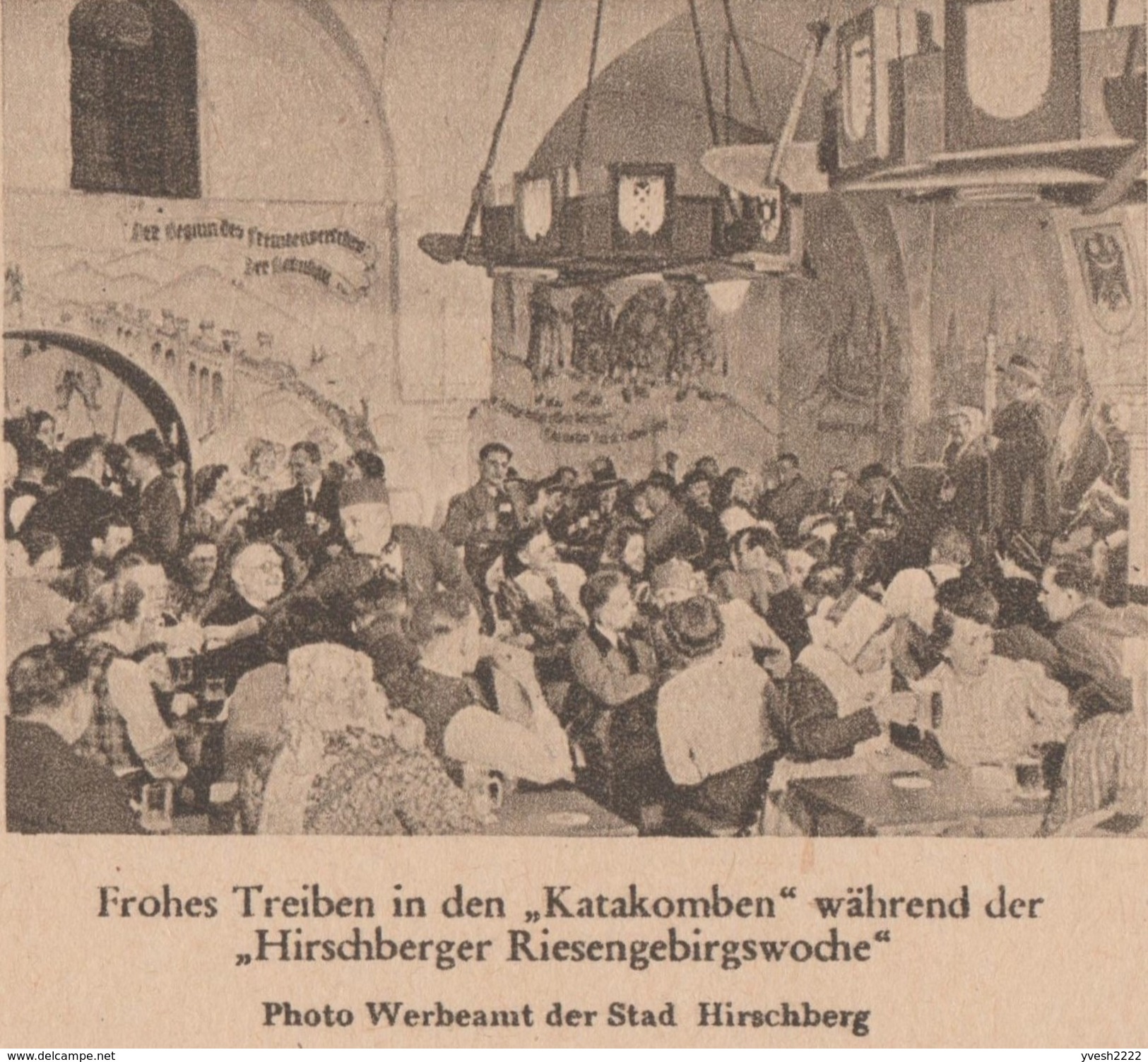 Pologne  Allemagne 1942. Entier Postal Touristique Perforé Druckprobe, Hirschberg (Jelenia Góra).fêtes Catacombes - Andere & Zonder Classificatie