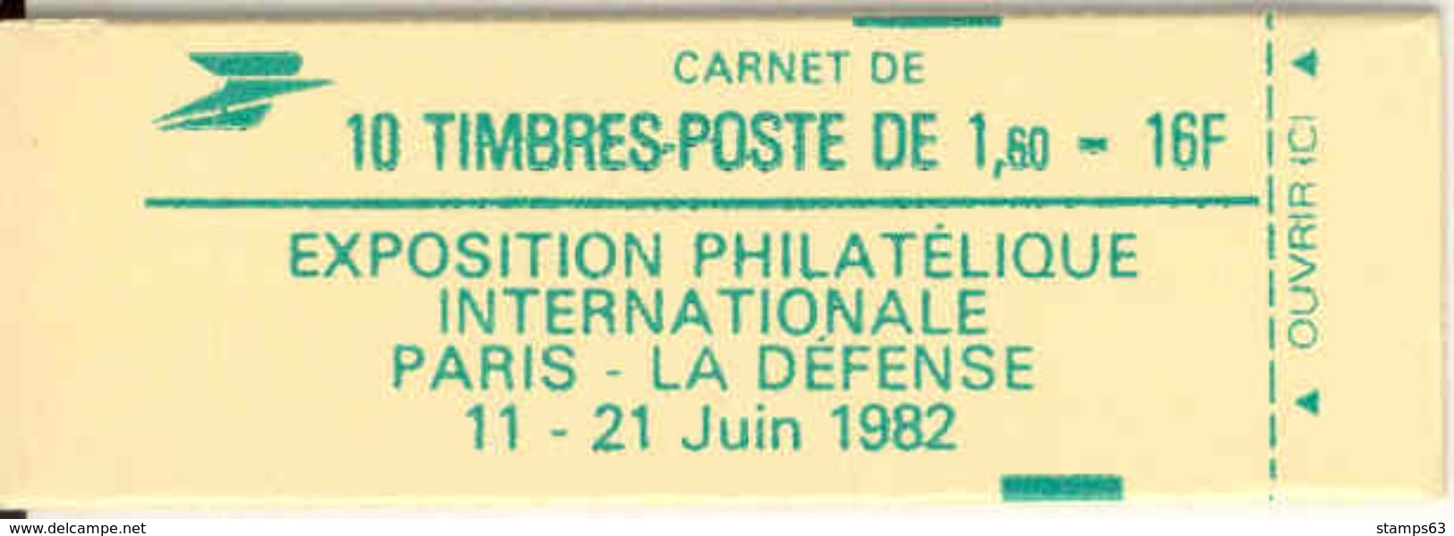 FRANCE - BOOKLET / CARNET, Yvert 2155-c3, 1981, 10 X 1.60 Sabine Red - Autres & Non Classés