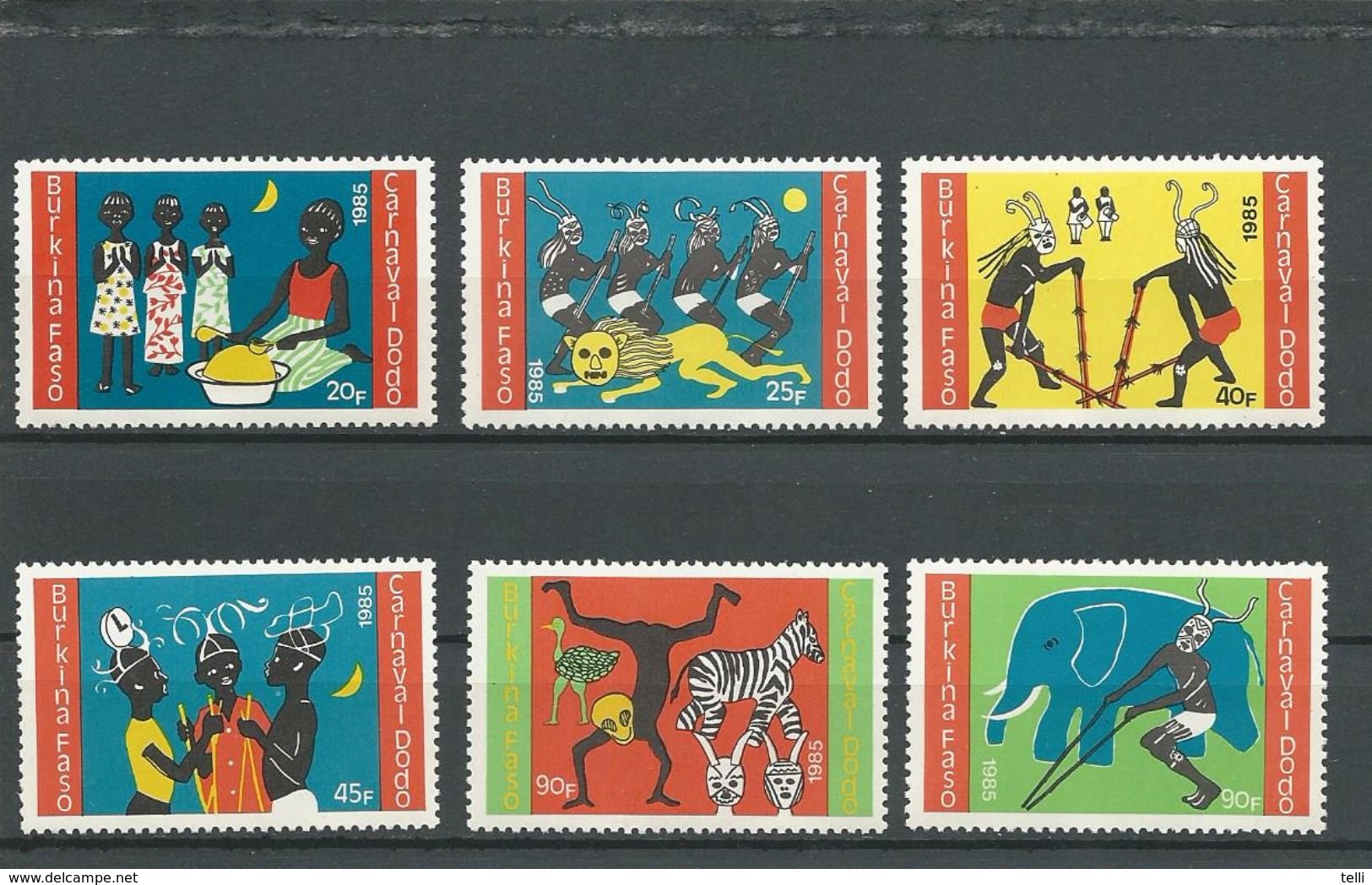 BURKINA FASO  Scott 755-760 Yvert 670-675  (6) ** Cote 4,20$ 1986 - Burkina Faso (1984-...)
