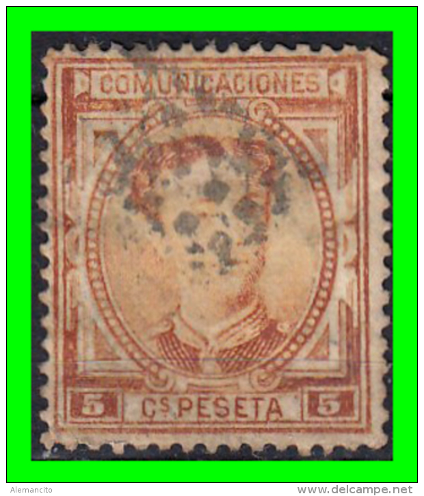 ESPAÑA SELLO  REINADO DE ALFONSO XII  AÑO 1876 5 Cts: COLOR  SEPIA - Used Stamps