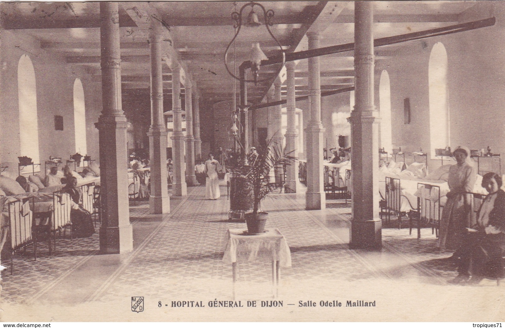 DIJON 21 HOPITAL GENERAL SALLE ODELLE MAILLARD BELLE CARTE TAXEE A 20 CTS RARE !!! - Dijon