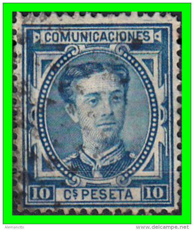 ESPAÑA SELLO  REINADO DE ALFONSO XII  AÑO 1876 10 Cts: COLOR  AZUL - Oblitérés