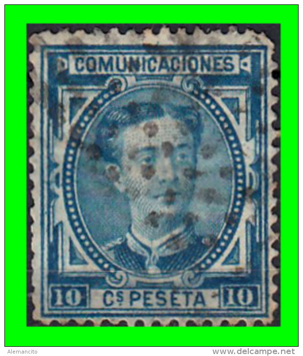 ESPAÑA SELLO  REINADO DE ALFONSO XII  AÑO 1876 10 Cts: COLOR  AZUL - Used Stamps