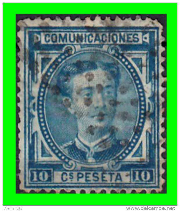 ESPAÑA SELLO  REINADO DE ALFONSO XII  AÑO 1876 10 Cts: COLOR  AZUL - Usados