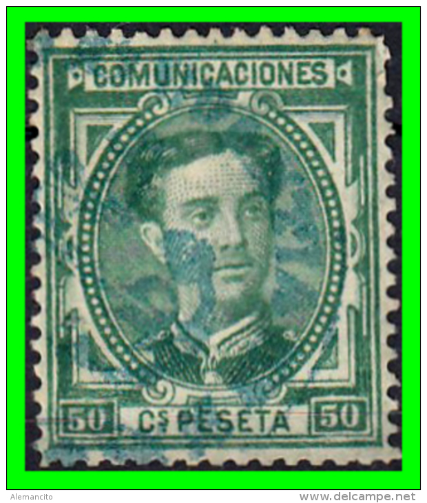 ESPAÑA SELLO  REINADO DE ALFONSO XII  AÑO 1876 50 Cts: COLOR VERDE - Used Stamps