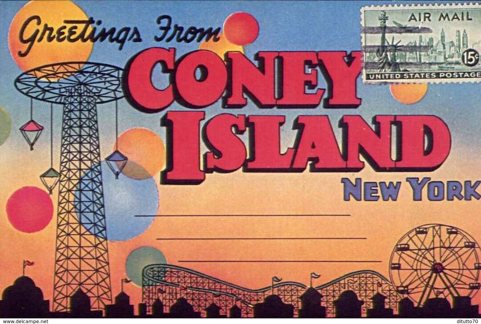 New York - Coney Island - Formato Grande Non Viaggiata – E 3 - Other & Unclassified