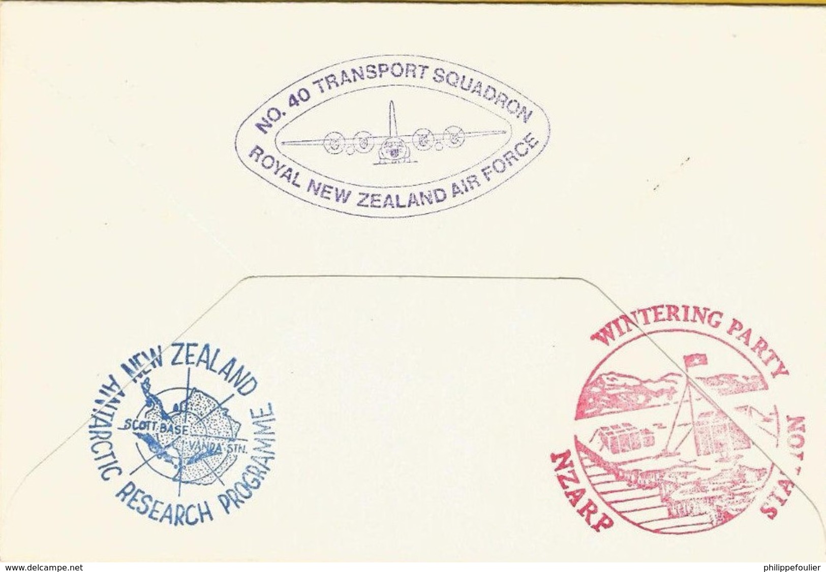Plis aériens SCOTT Base -  Operation Icecube 11 - nov & dec. 1975 - Flight Cover 40 Sqd. Royal New Zeland Air F  signé