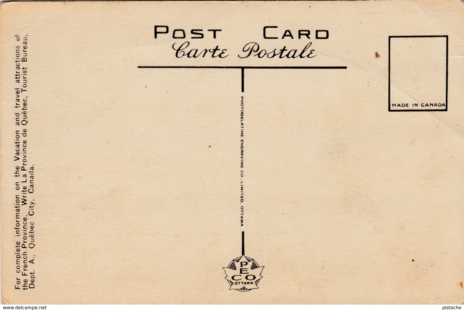 Old Postcard - Harbor Harbour Port Québec Canada - By Tourist Bureau - Unwritten - VG Condition - 2 Scans - Québec - Les Rivières