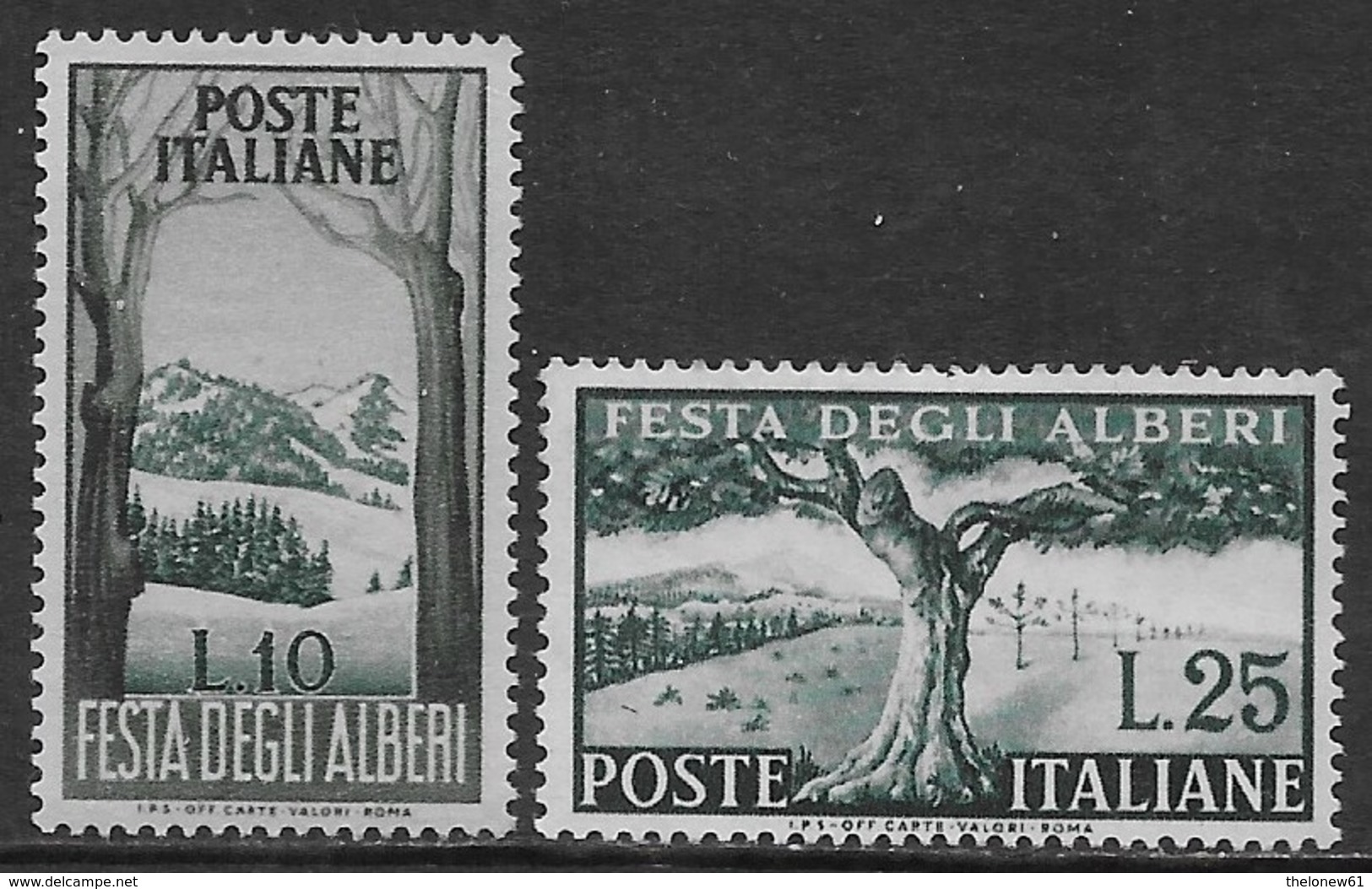 Italia Italy 1951 Alberi Sa N.680-681 Completa Nuova MH * - 1946-60: Nuovi