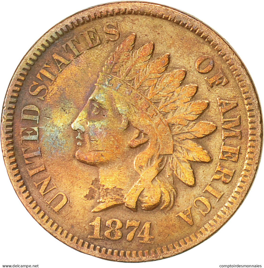 Monnaie, États-Unis, Indian Head Cent, Cent, 1874, U.S. Mint, Philadelphie - 1859-1909: Indian Head