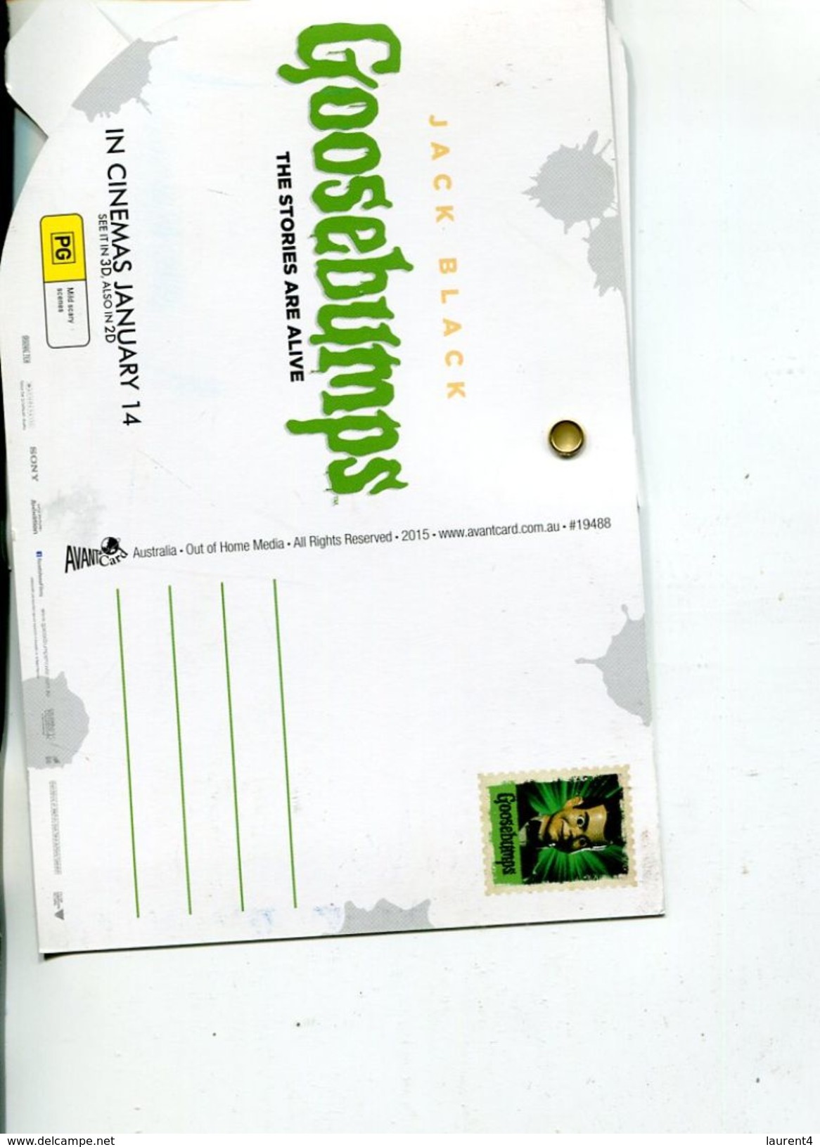 (999) Advertising Postcard - Movie - Goosebumps - Publicité