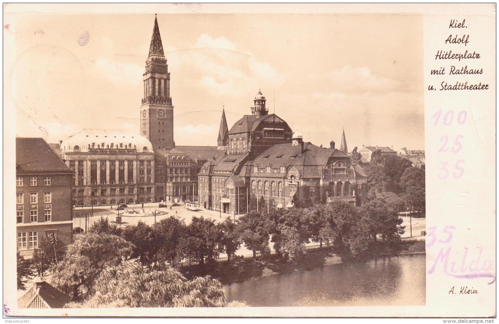 ALTE Foto- AK   KIEL / Schl.-H. - Adolf Hitler Platz Mit...... - 1940 Mit Deut. Feldpost Gelaufen - Kiel