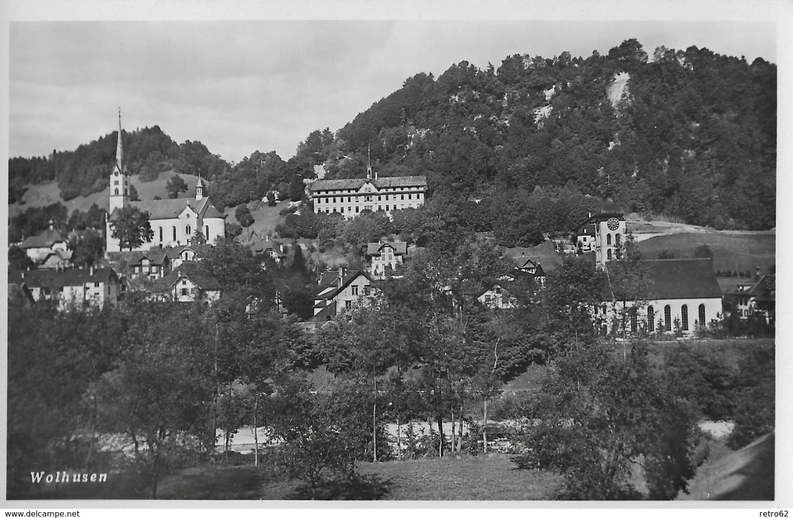 WOLHUSEN → Dorfpartie Bei Den Kirchen, Fotokarte Ca.1935 - Wolhusen