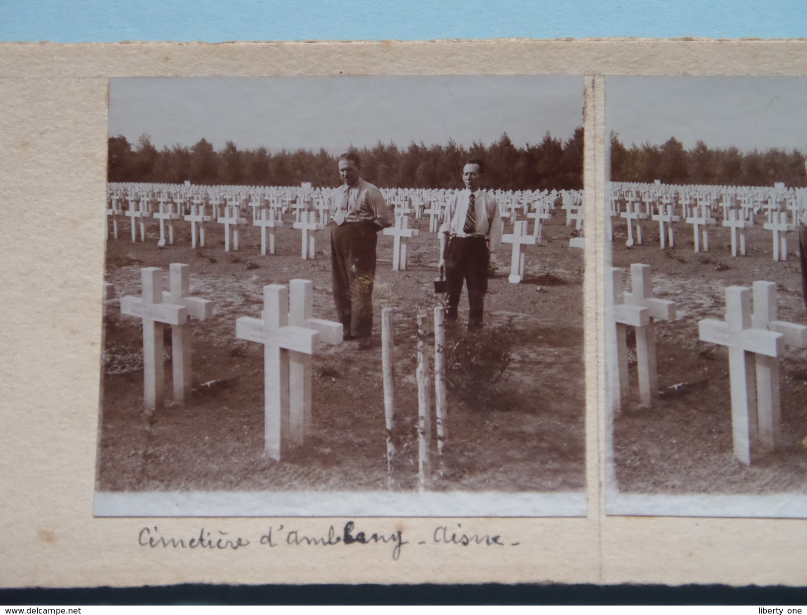 Cimétière D'Ambleny AISNE - Anno 19?? ( Stereo Photo Amateur (?) Voir Photo Pour Detail ) ! - Photos Stéréoscopiques