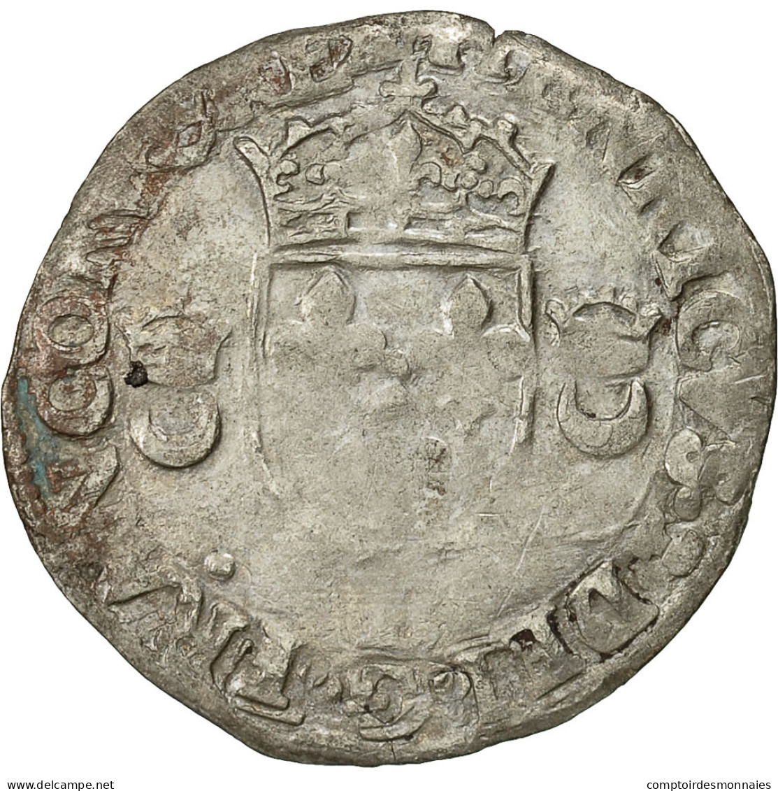 Monnaie, France, Henri II, Douzain Aux Croissants, 1550, Rouen, TB, Billon - 1547-1559 Henri II