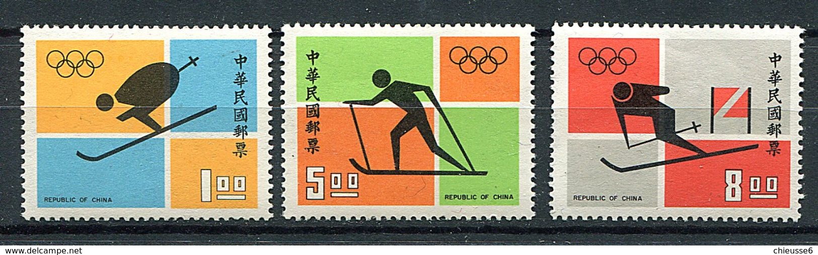 Formose ** N° 811 à 813 - J.O. à Sapporo : Skis - - Unused Stamps