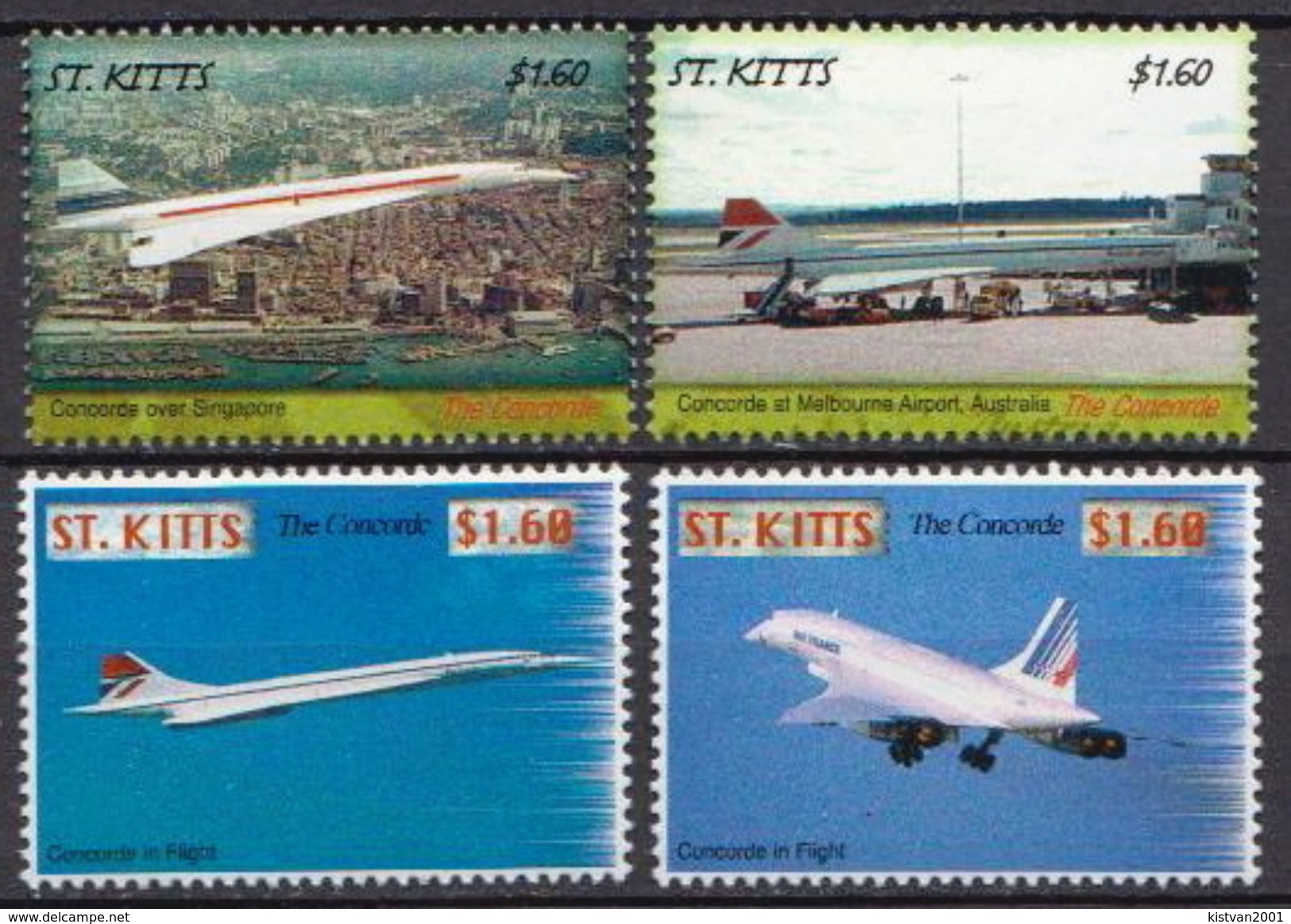 St Kitts MNH Concorde Set - Concorde