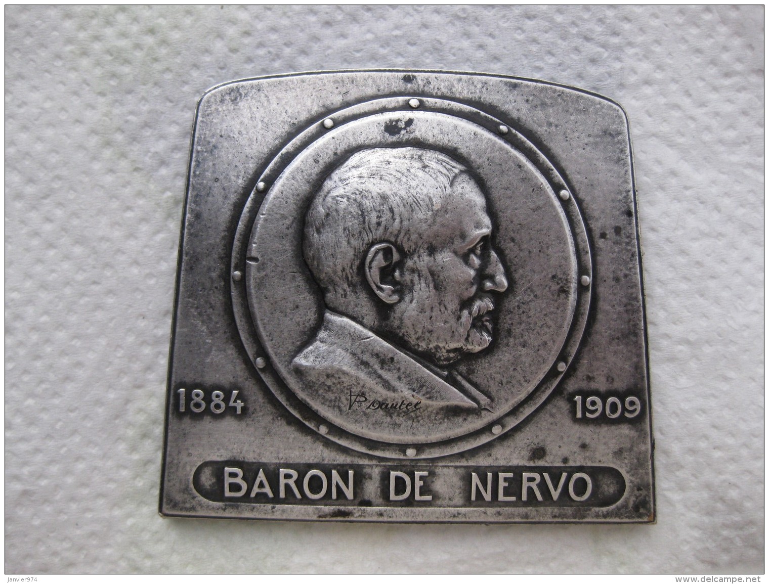 Médaille En Bronze Baron De Nervo 1909, Aciéries De Denain Et Anzin Par Dautel - Autres & Non Classés