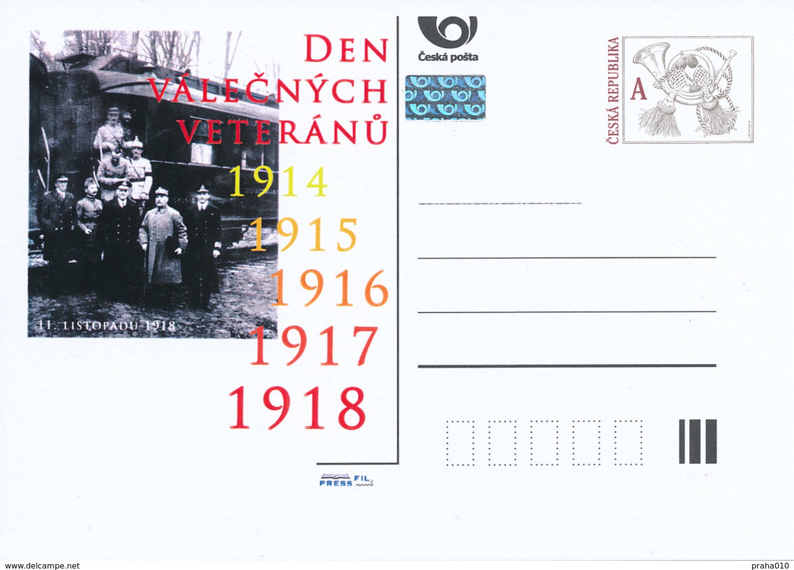 Tschech. Rep. / Ganzsachen (Pre2012/61) Der Veterans Day (11. November 1918) - 1. Weltkrieg