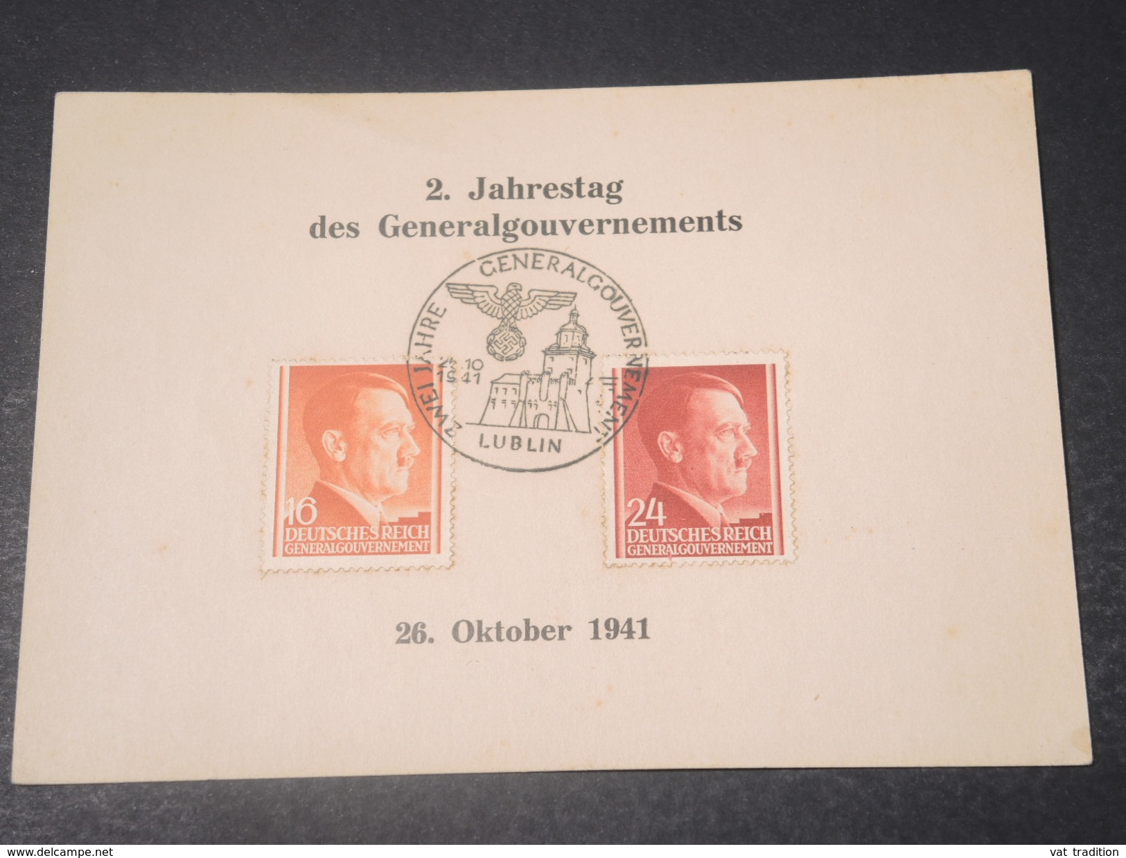 POLOGNE - Document Souvenir Des 2 Ans Du Gouvernement Général , 1941 - L 11258 - General Government