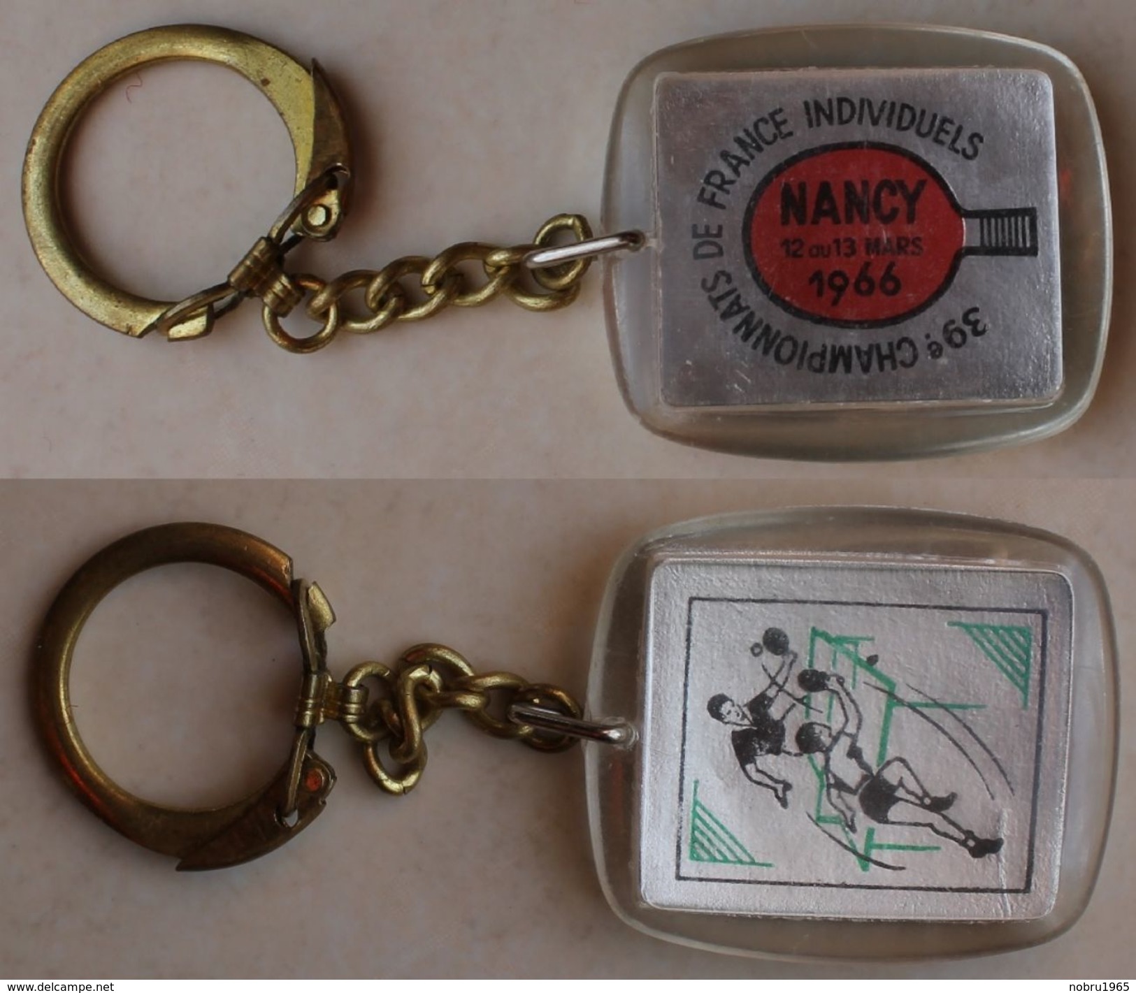 Porte-clefs Port-clés . Keyring . Tennis De Table . Ping-Pong . Championnats De France Individuels En 1966 à NANCY - Tennis Tavolo