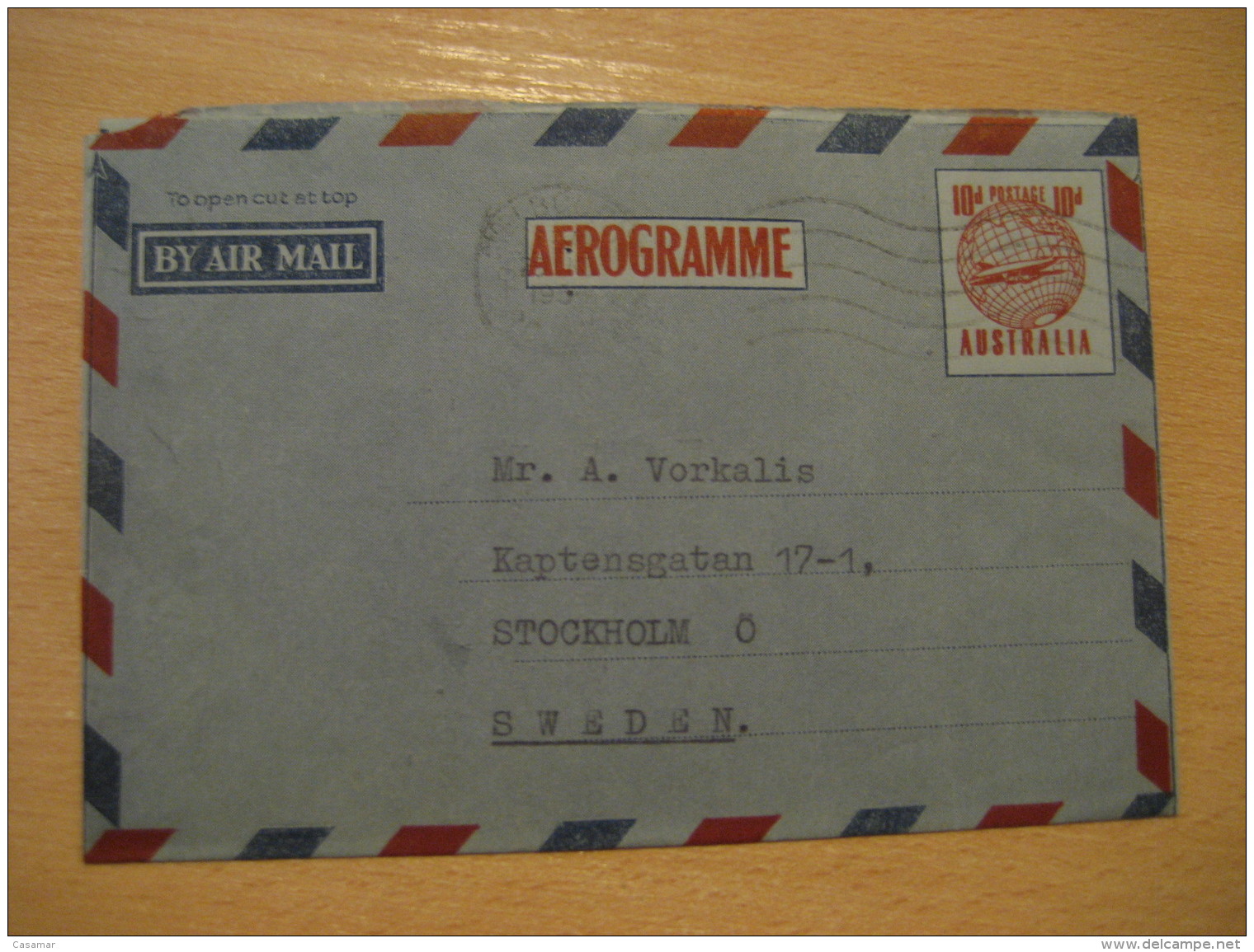 CAMBERWELL 1954 To Stockholm Sweden Aerogramme Air Mail AUSTRALIA - Aerograms