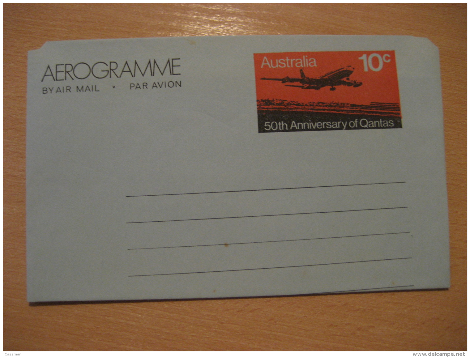 50th Anniversary Of QANTAS Aerogramme Air Mail AUSTRALIA - Aerogramme