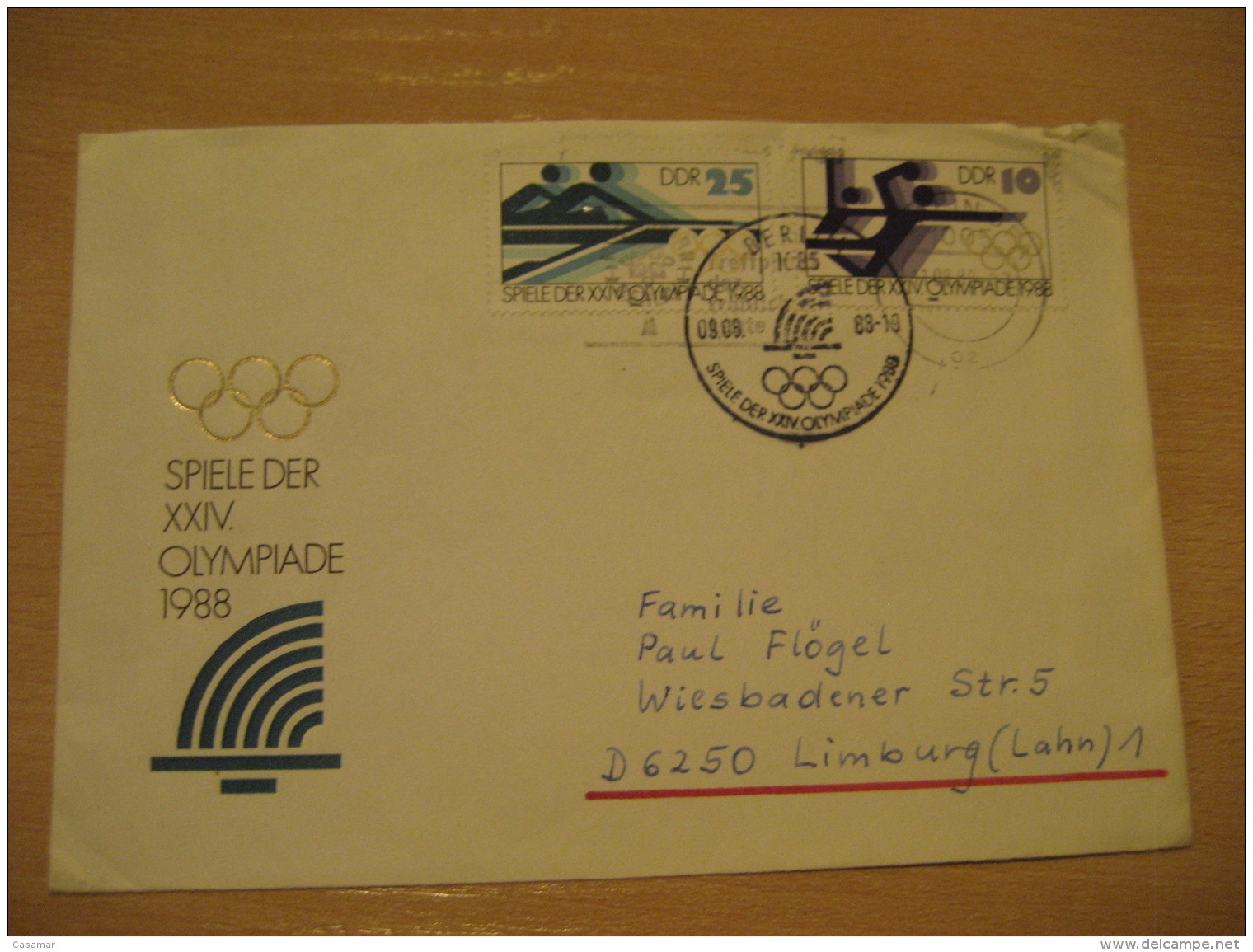 BERLIN 1988 Handball Olympic Games Olympics Balonmano Cancel Cover DDR GERMANY - Handball