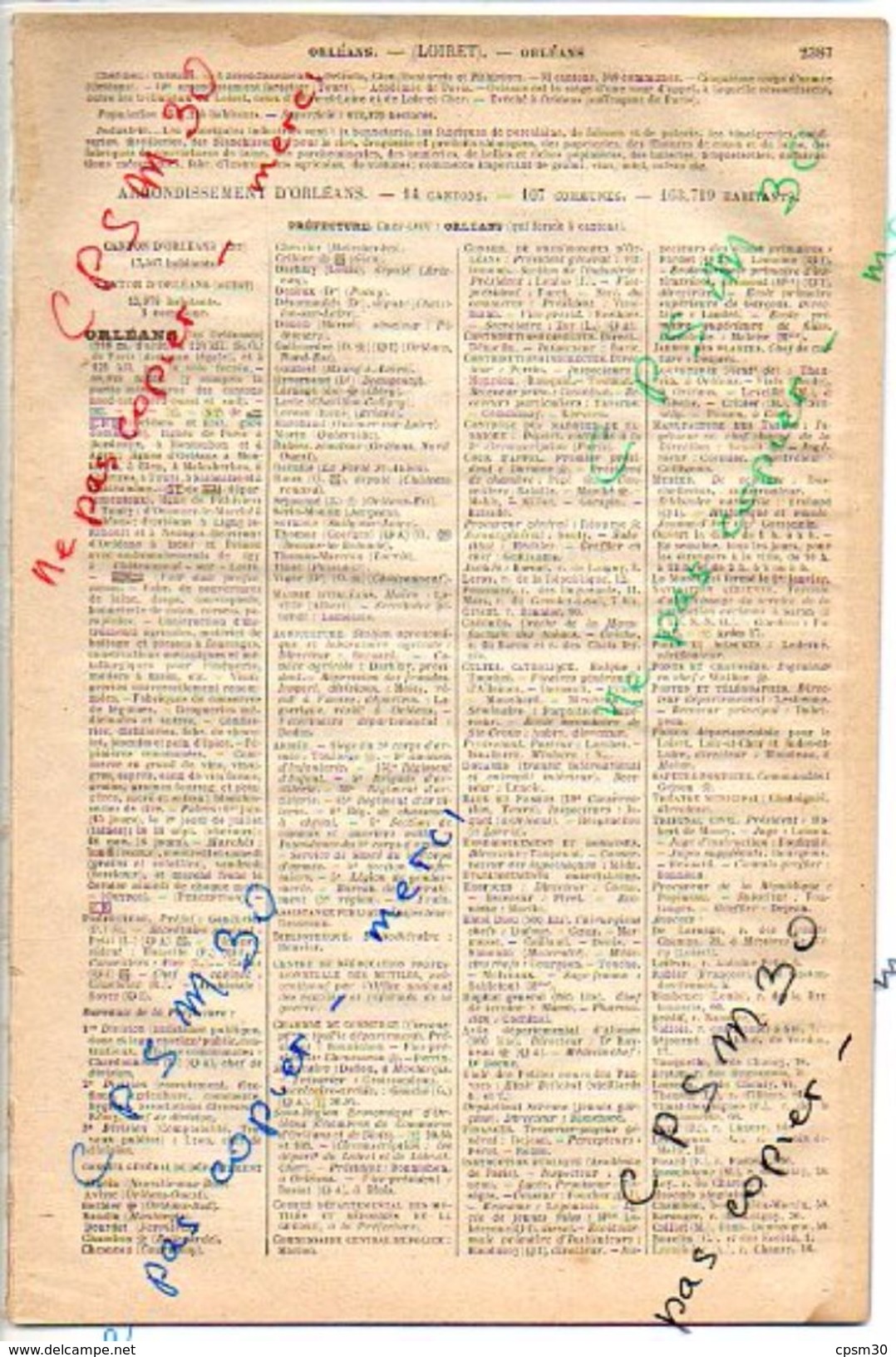 ANNUAIRE - 45 - Département Loiret Année 1885 + 1917 + 1923 + 1941 + 1967 édition Didot-Bottin - Cinq Années (6x5=30) - Telephone Directories