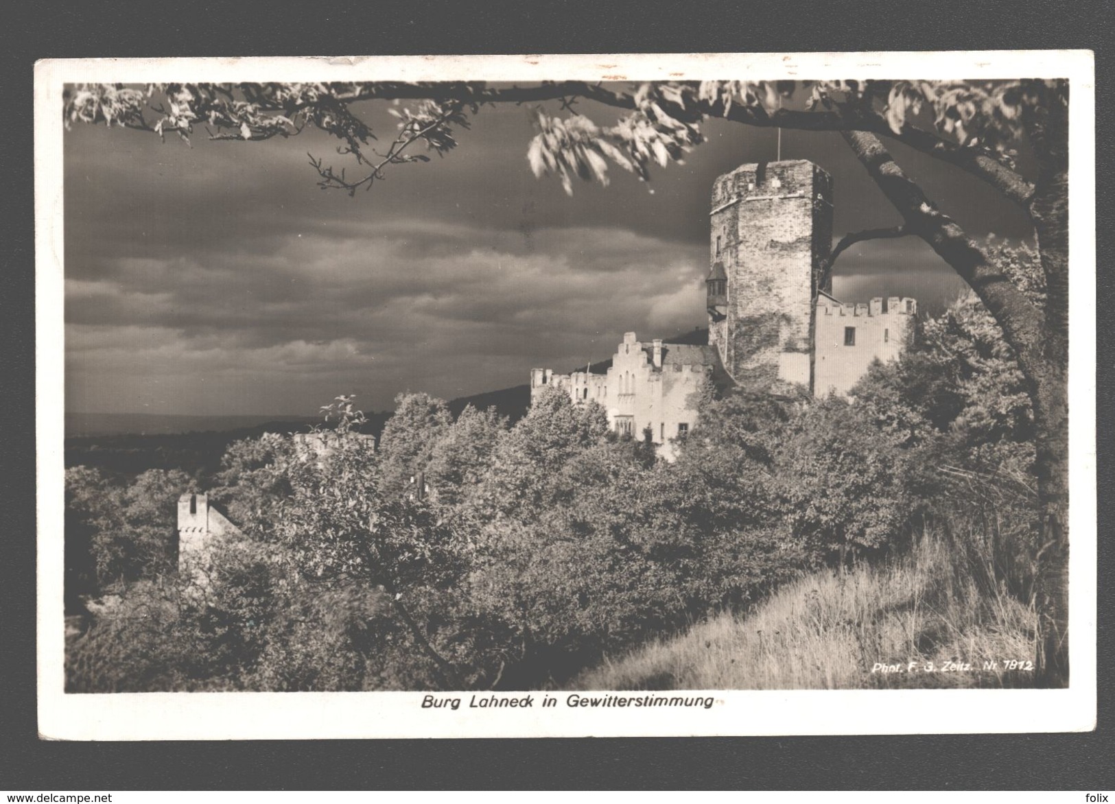 Lahnstein - Burg Lahneck In Gewitterstimmung - Zeitz Fotokarte - 1936 - Lahnstein