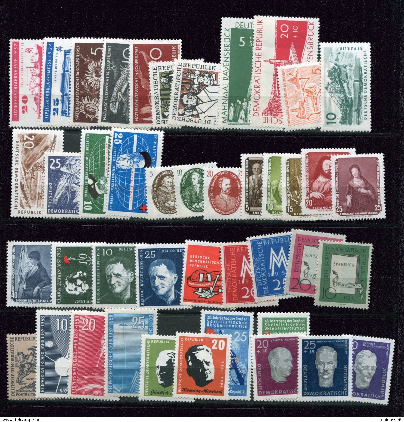 DDR **,* Année 1957 - Collections (sans Albums)