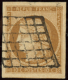 No 1a, Obl Grille, Un Voisin, Jolie Pièce. - TB - 1849-1850 Ceres