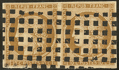 No 1a, Paire Horizontale Obl Gros Points. - TB - 1849-1850 Cérès