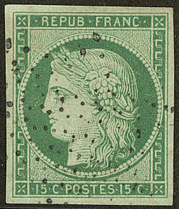No 2, Obl étoile, Nuance Foncée, Jolie Pièce. - TB. - R - 1849-1850 Ceres