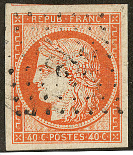 No 5, Orange, Nuance Vive, Jolie Pièce. - TB - 1849-1850 Ceres