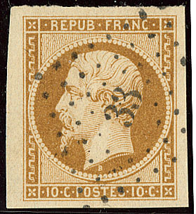 No 9, Bistre, Obl Pc 33, Superbe. - R - 1852 Louis-Napoleon